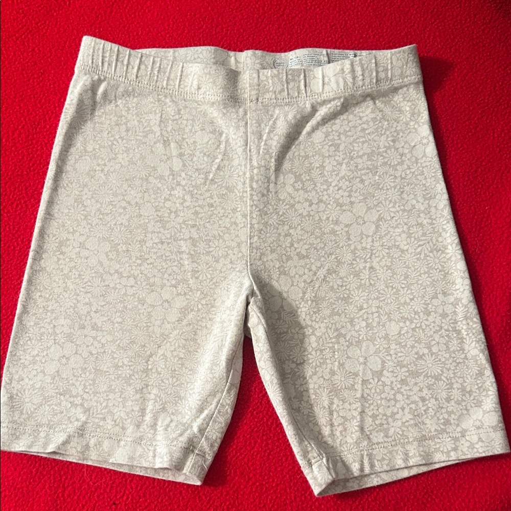 Wonder Nation Cream Floral Kids Shorts EUC little girls size medium 7–8